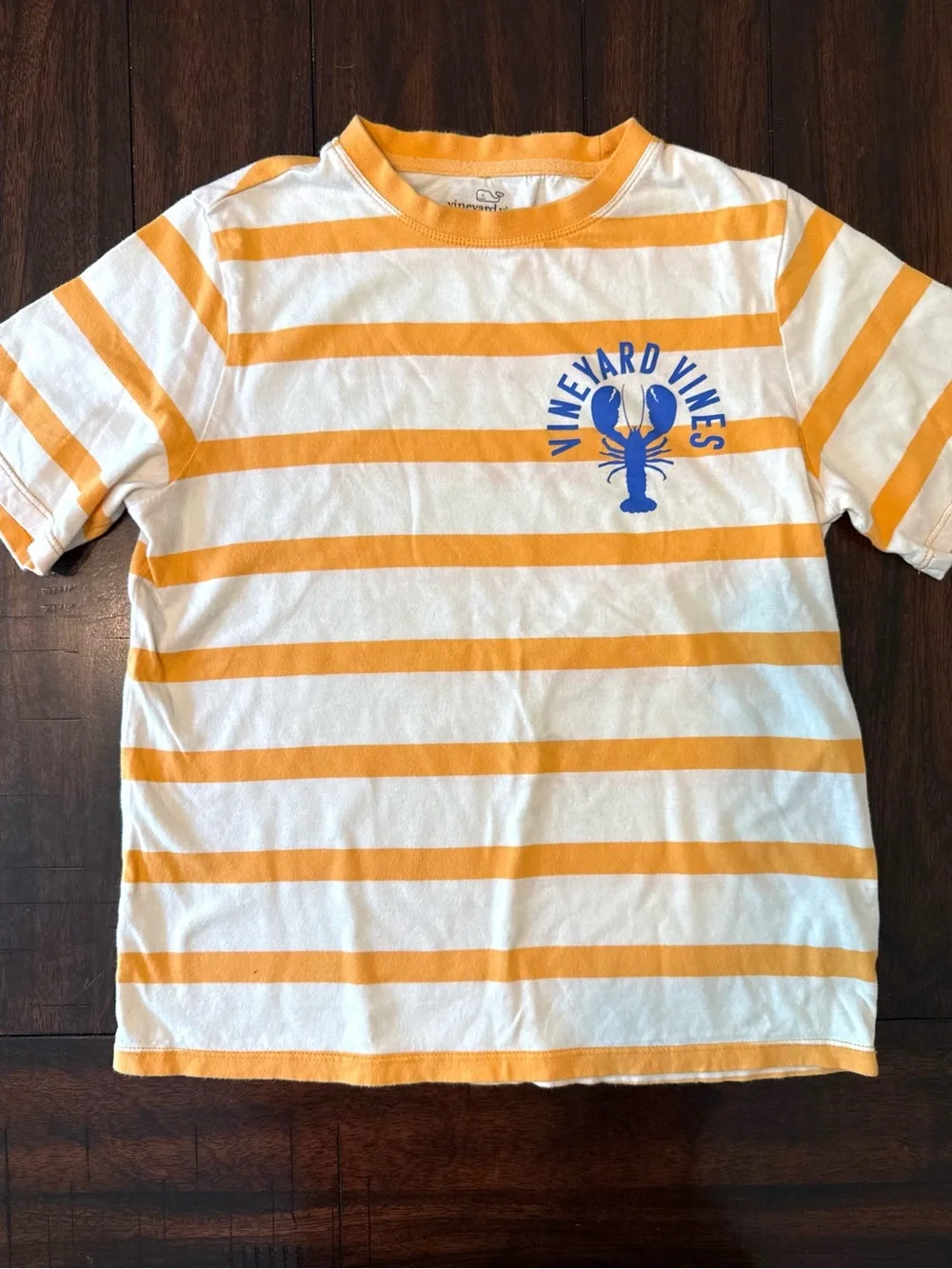 Vineyard Vines Kids Yellow Stripe Tee - Lobster Logo